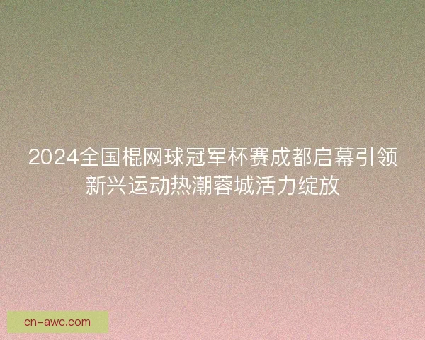 2024全国棍网球冠军杯赛成都启幕引领新兴运动热潮蓉城活力绽放